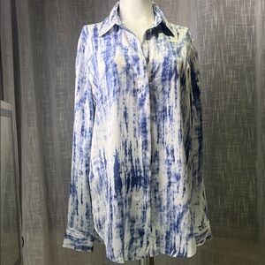 Tristan Blue and White Patterned Shirt